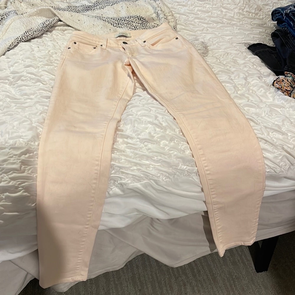 Light cream/pink principle denim jeans